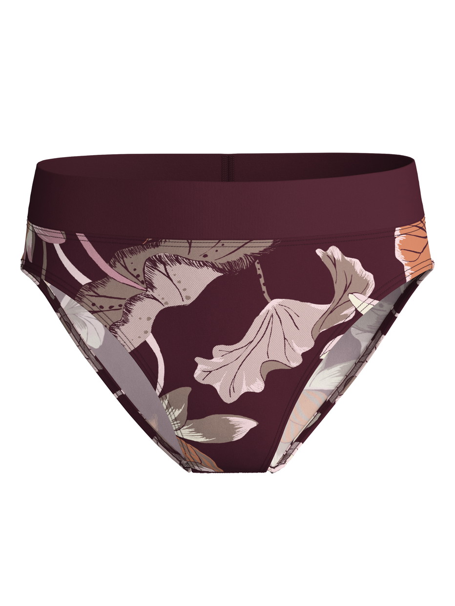 Damen - Slip mit Softbund, high waist aus Baumwolle in Rot, Floral aus Serie Elastic Trend Spec. von CALIDA