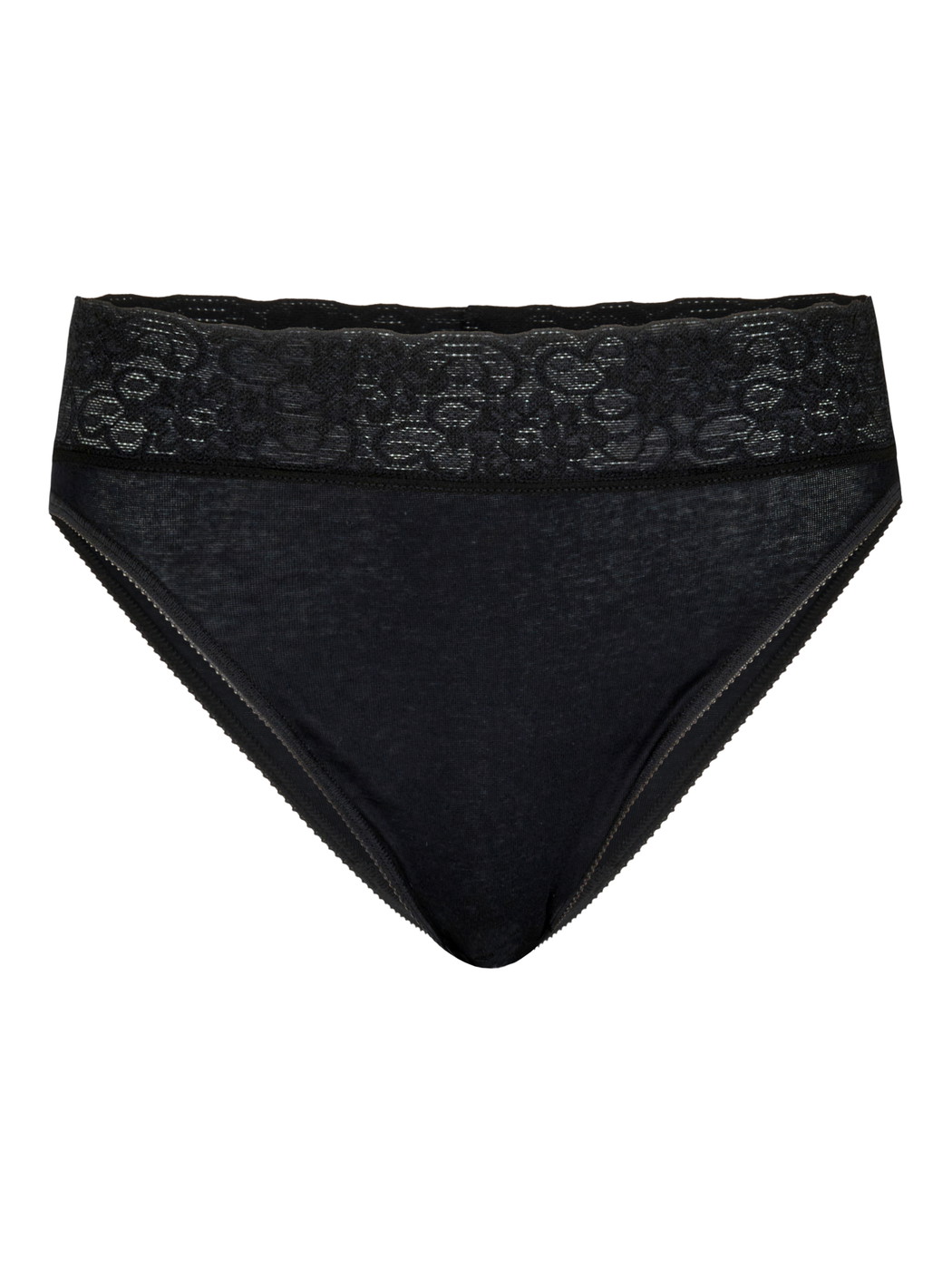 Donna - Slip in 100% cotone di colore Nero, Pizzo, della serie Iconics di CALIDA