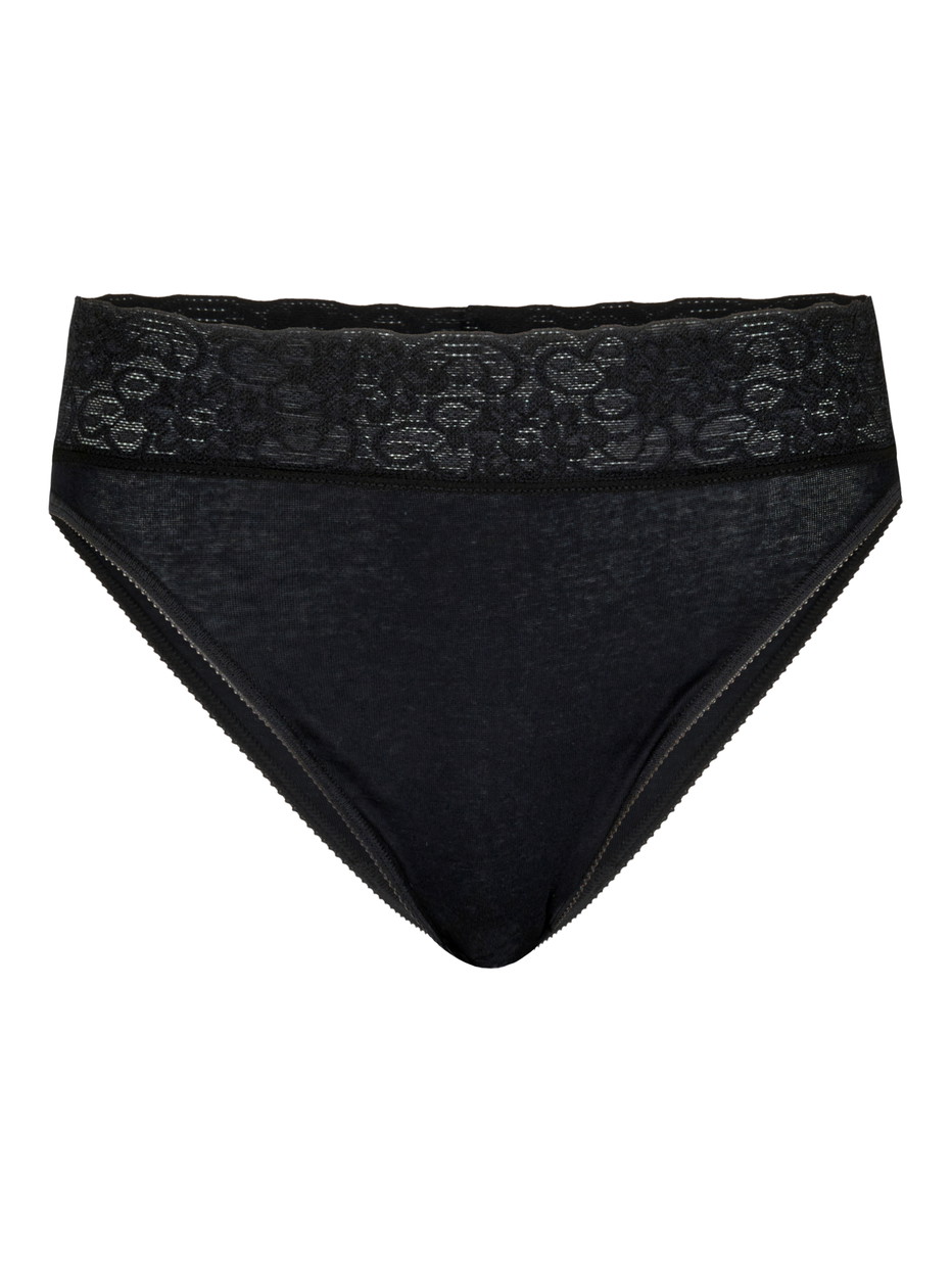 Damen - Jazzpant aus 100% Baumwolle in Schwarz, Spitze aus Serie Iconics von CALIDA