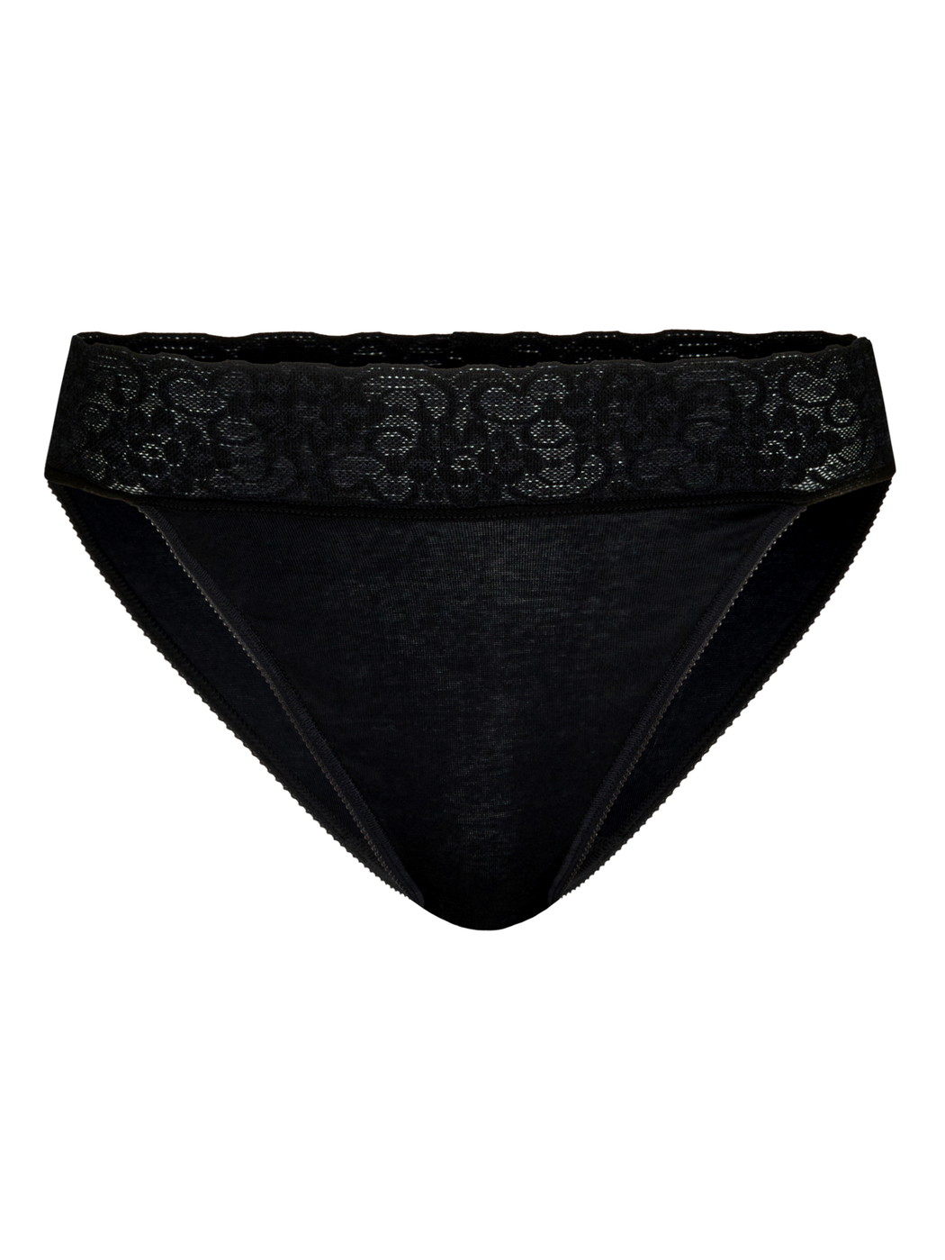 Femme - Culotte en 100% coton de couleur Noir, Dentelle, de la série Iconics de CALIDA