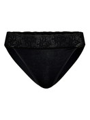 Femme - Culotte en 100% coton de couleur Noir, Dentelle, de la série Iconics de CALIDA