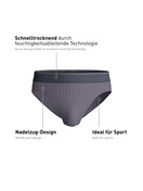 Herren - Mini-Slip, Elastikbund aus Baumwolle in Grau, Einfarbig aus Serie Pure & Style von CALIDA