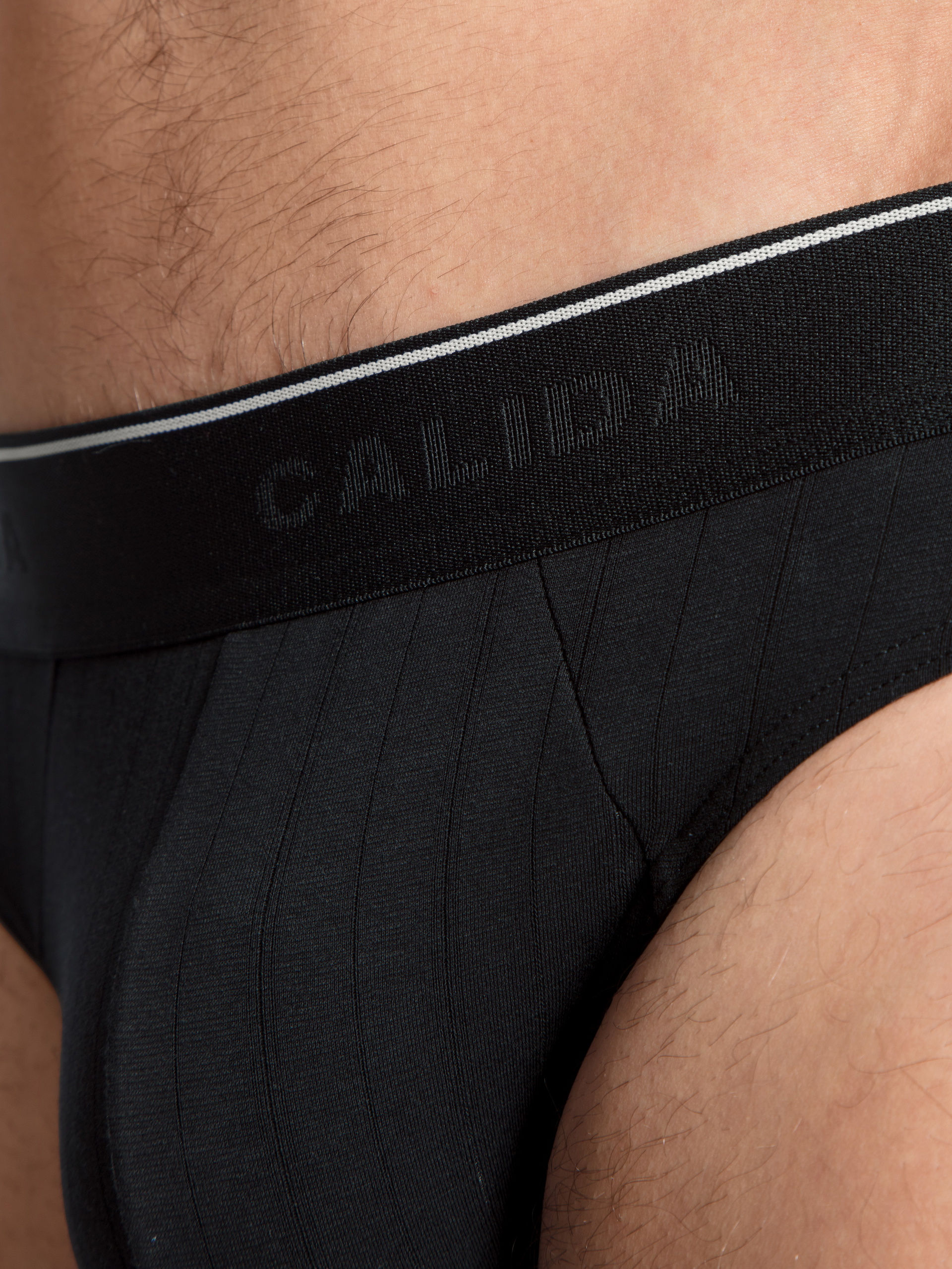 Uomo - Mini slip in Cotone di colore Nero, Tinta unita, della serie Pure & Style di CALIDA, Dettaglio
