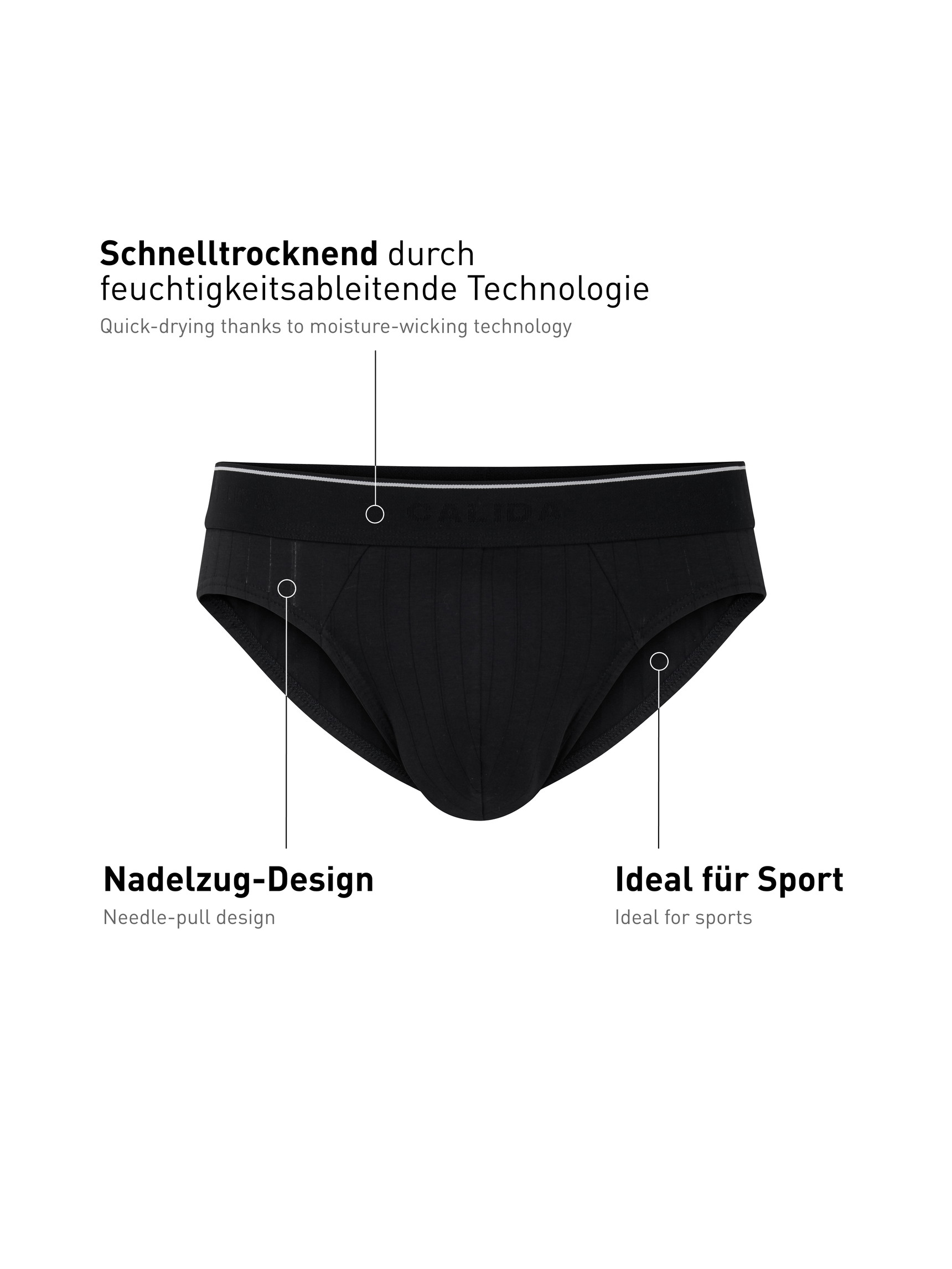 Uomo - Mini slip in Cotone di colore Nero, Tinta unita, della serie Pure & Style di CALIDA