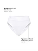 Women - Brief, high waist made of Cotton in White, Unicoloured, from the Elastic series by CALIDA
