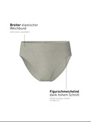 Femme - Culotte taille haute en Coton de couleur Gris, Unicolore, de la série Elastic de CALIDA