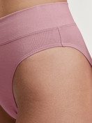 Women model is wearing Brief, high waist made of Cotton in Pink, Unicoloured from the Elastic series by CALIDA, Detail