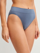 Women model is wearing Brief, high waist made of Cotton in Grey, Unicoloured from the Elastic series by CALIDA, Front view