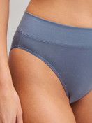 Women model is wearing Brief, high waist made of Cotton in Grey, Unicoloured from the Elastic series by CALIDA, Detail