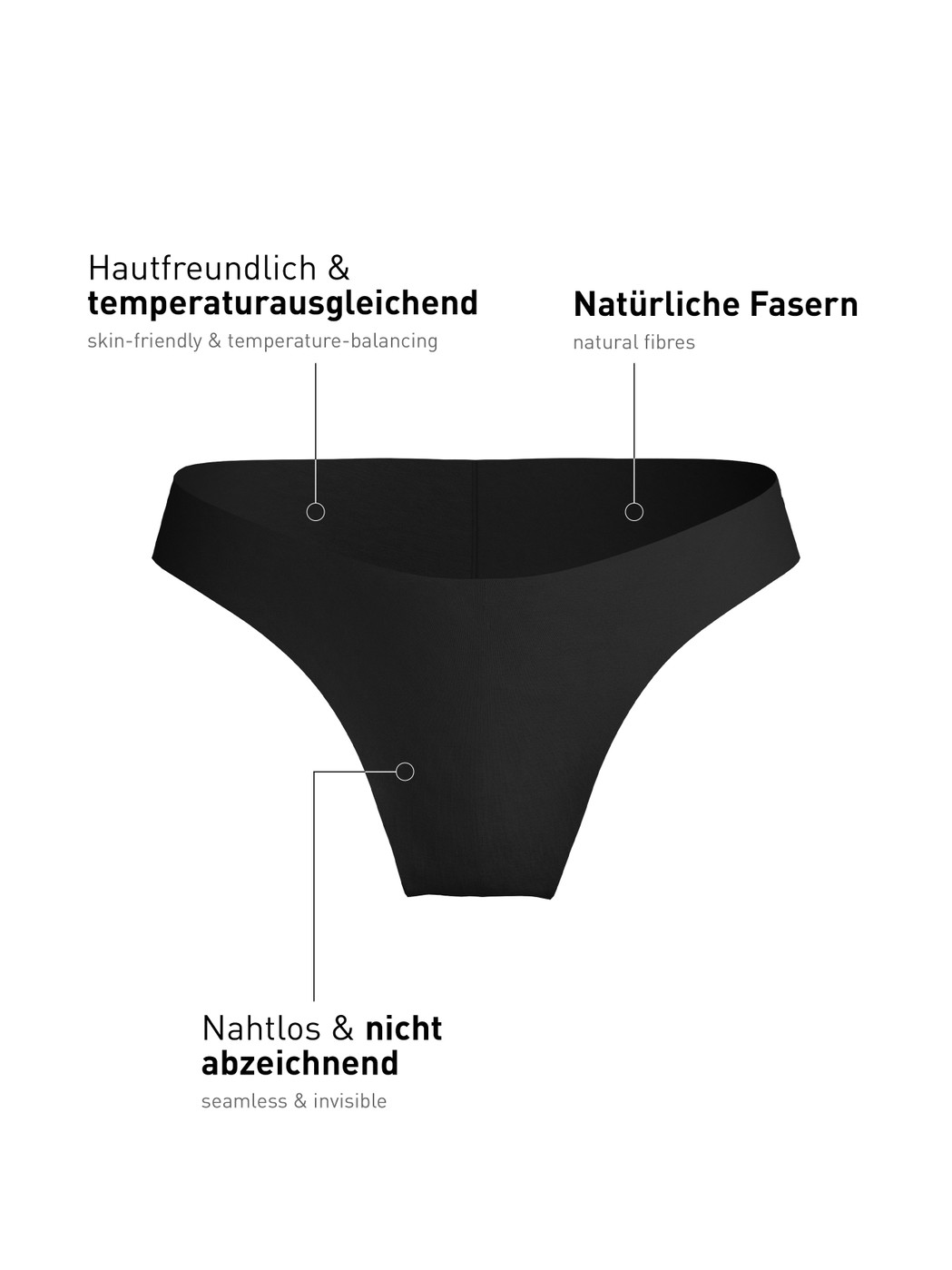 Women - Seamless Brazilian Brief made of Modal in Black, Unicoloured, from the Natural Skin series by CALIDA