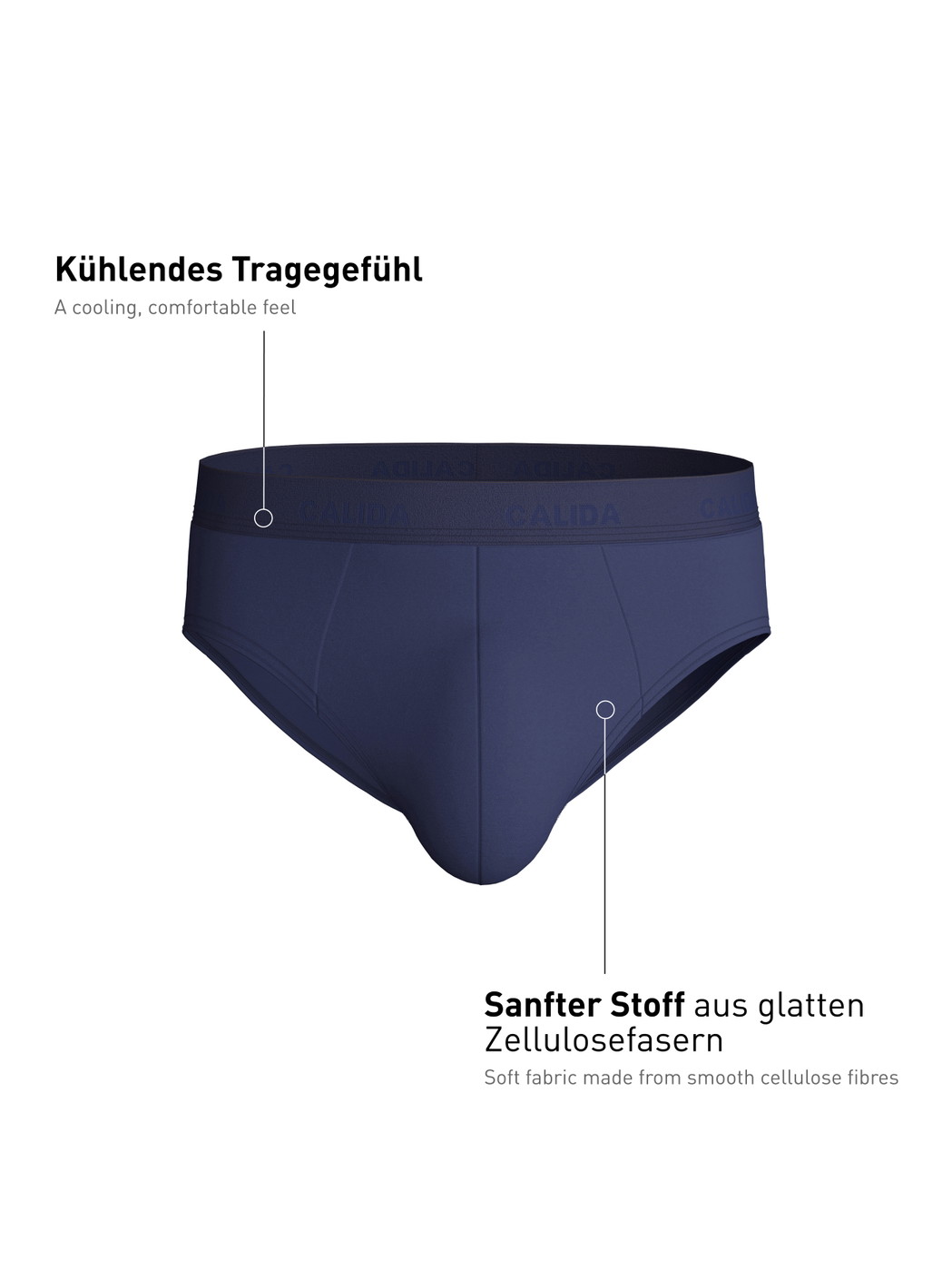Herren - Slip aus Lyocell in Blau, Einfarbig aus Serie Natural Cooling von CALIDA