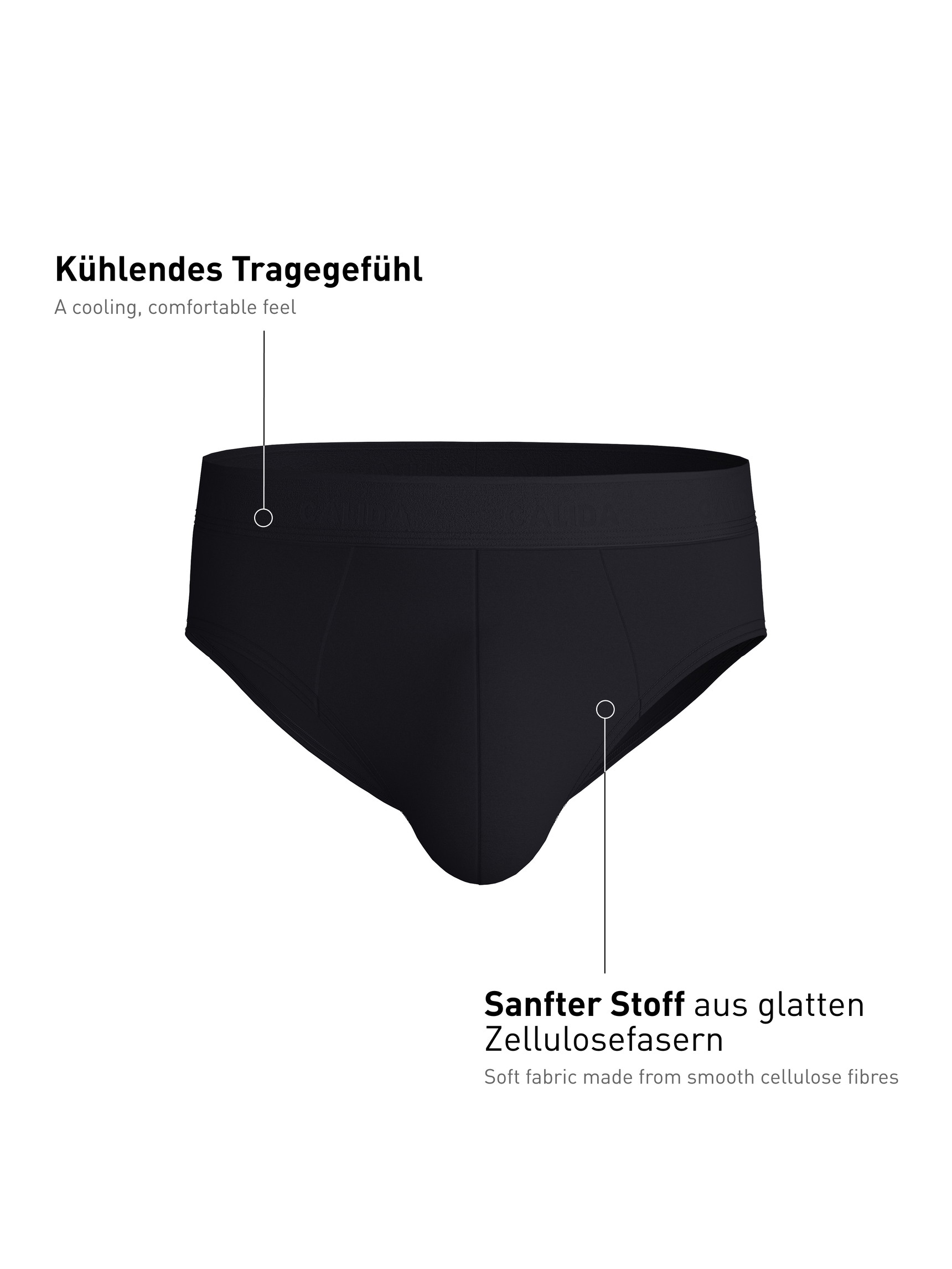 Herren - Slip aus TENCEL™ in Schwarz, Einfarbig aus Serie Natural Cooling von CALIDA