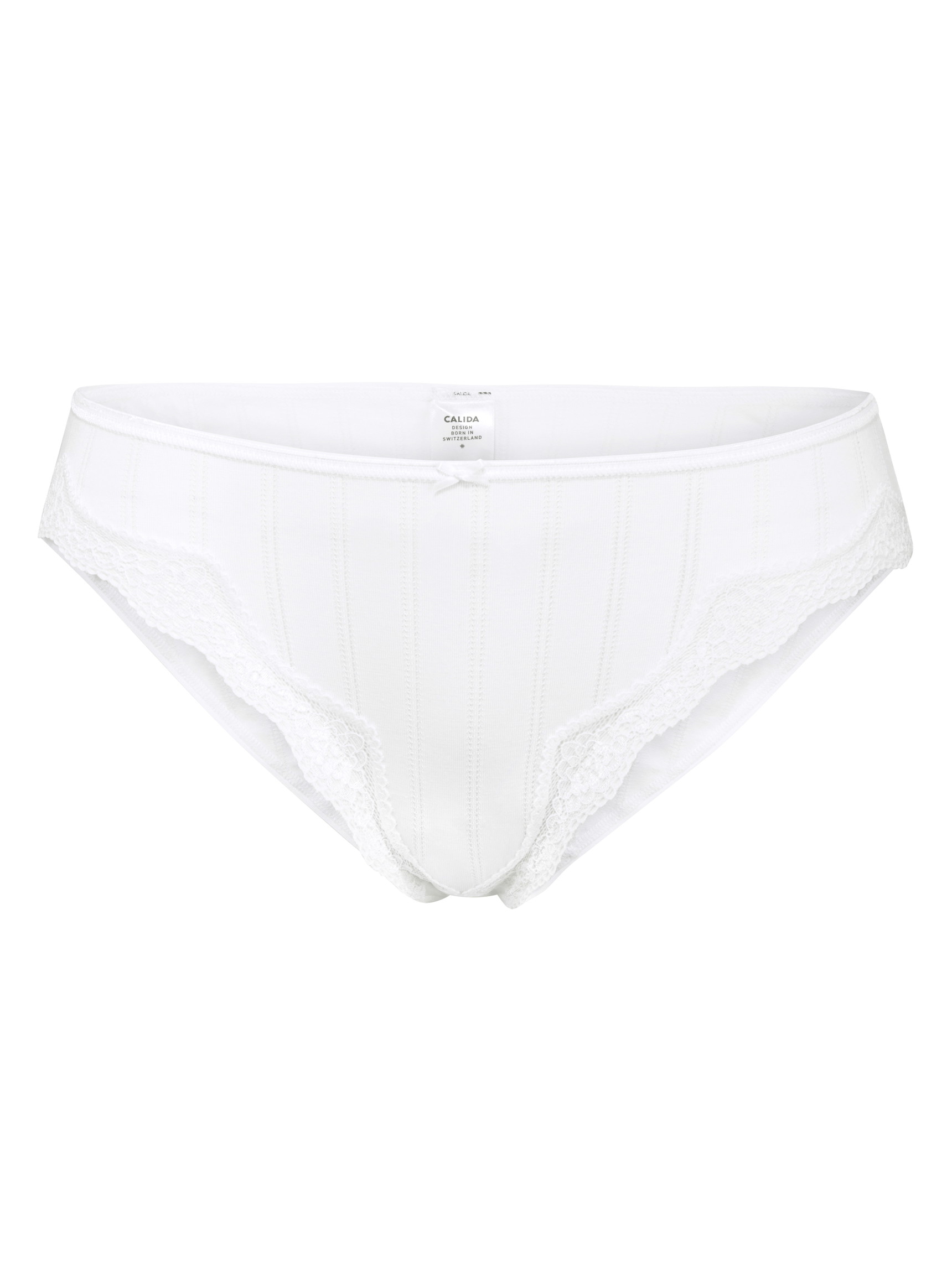 Donna - Slip, regular cut in Cotone di colore Bianco, Pizzo, della serie Etude Toujours di CALIDA