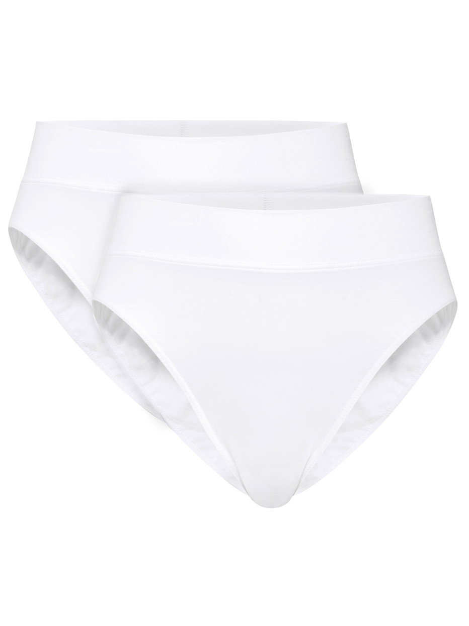 Multipack Damen - Slip, High-Waist, 2er-Pack aus Baumwolle in Weiß, Einfarbig aus Serie Elastic Duopack von CALIDA