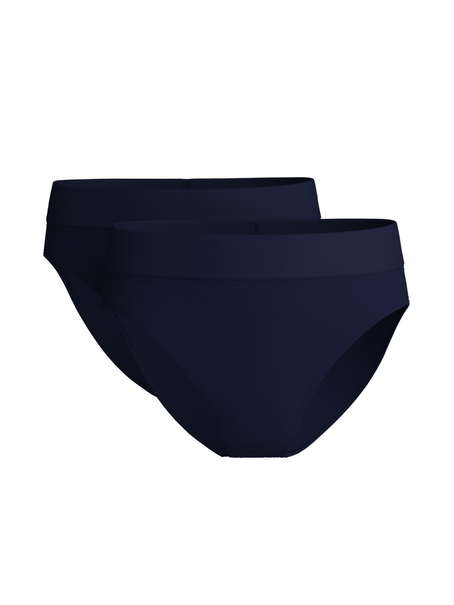 Multipack Women - High Waist Briefs, 2-Pack made of Cotton in Blue, Patterned, from the Elastic Duopack series by CALIDA