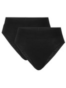 Multipack Femme - Slip taille haute, lot de 2 en Coton de couleur Noir, Unicolore, de la série Elastic Duopack de CALIDA