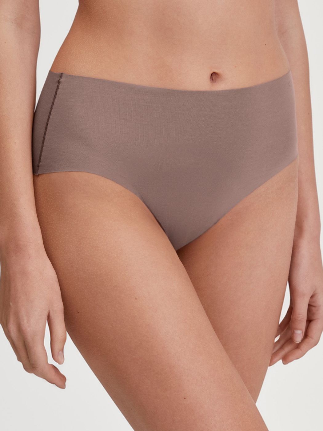 Women model is wearing Brief made of Modal in Brown, Unicoloured from the Natural Skin series by CALIDA, Front view