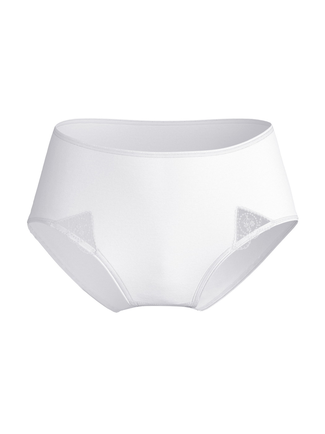 Women - Mid-rise briefs made of 100% Cotton in White, Lace, from the Cotton Desire series by CALIDA