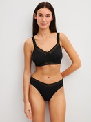 Women model is wearing Brazilian Brief made of Modal in Black, Unicoloured from the Etude Ajours series by CALIDA, Outfit