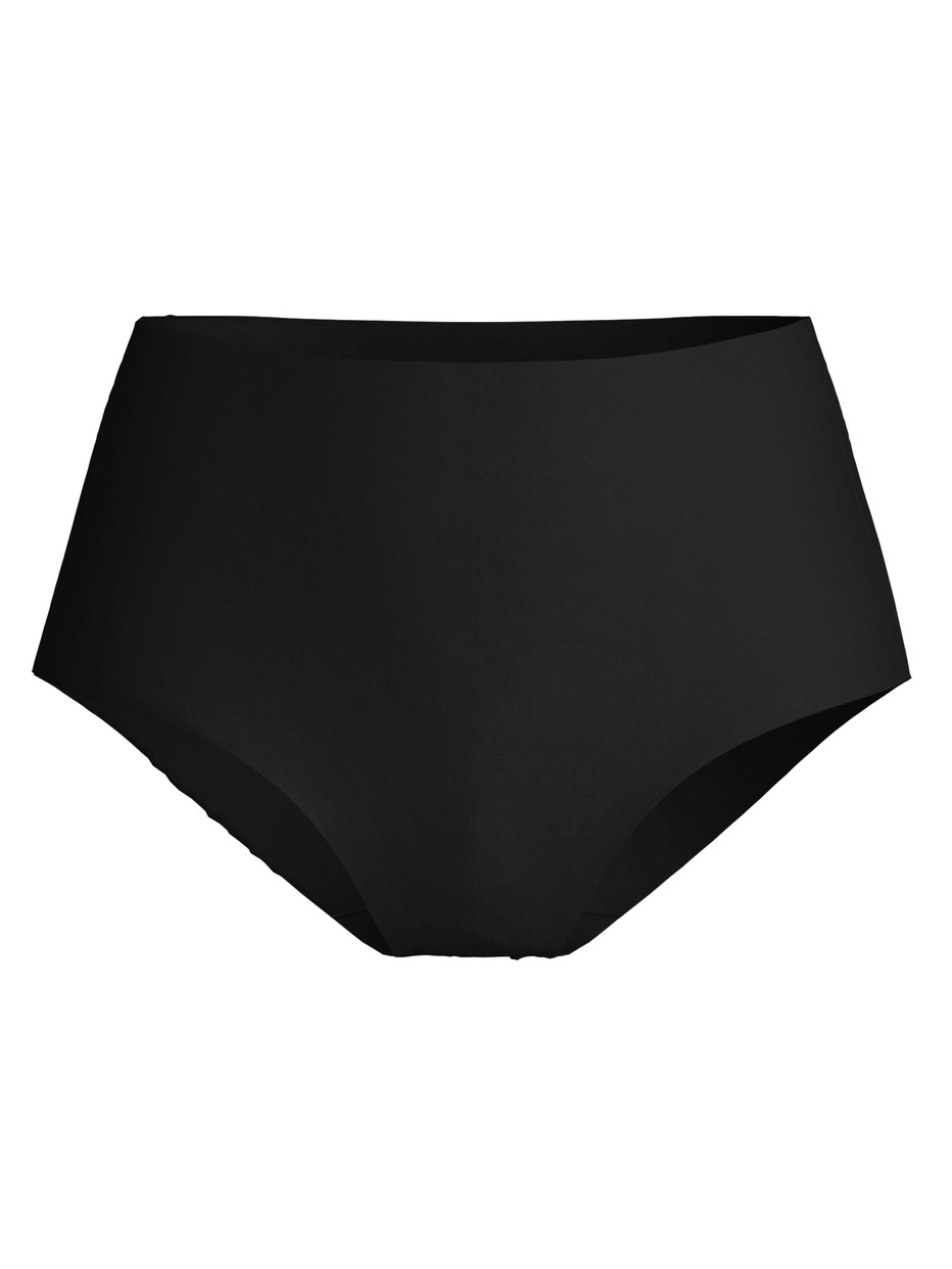 Damen - Seamless High-Waist Slip aus Modal in Schwarz, Einfarbig aus Serie Natural Skin von CALIDA