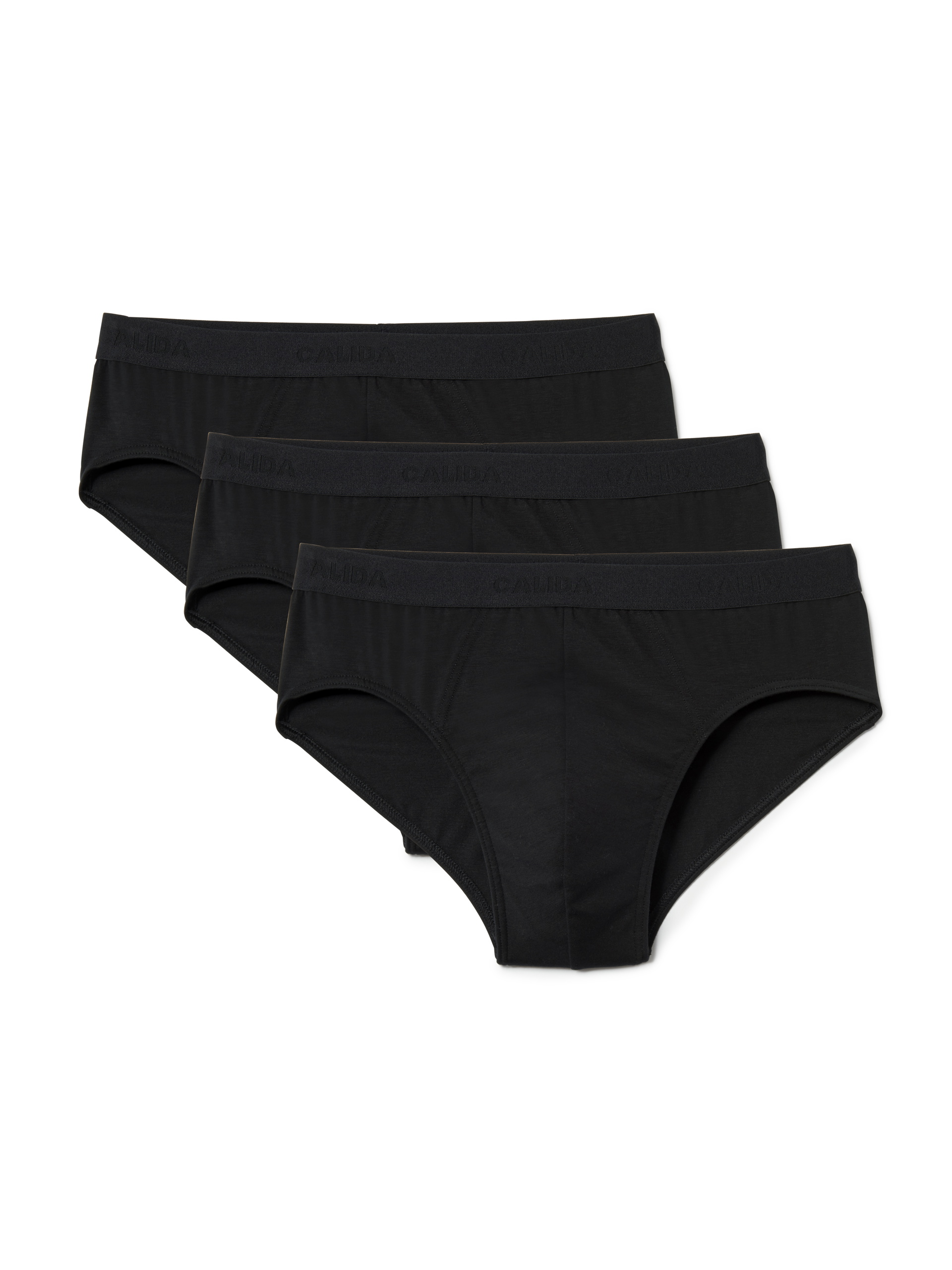 Multipack Uomo - Slip, set da 3 in Cotone di colore Nero, Tinta unita, della serie Natural Benefit di CALIDA