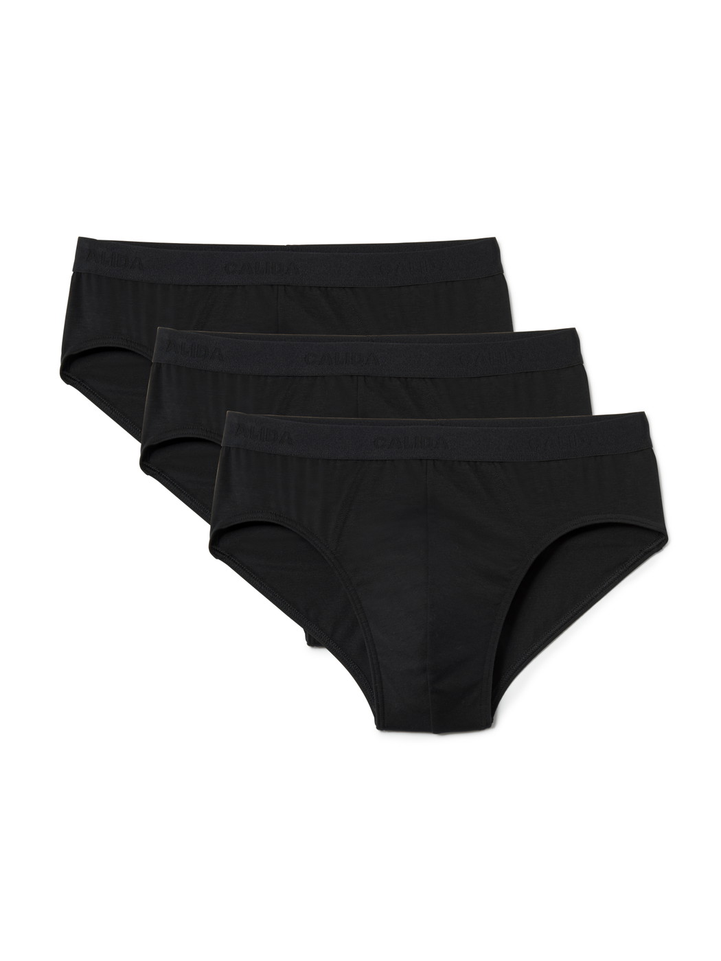 Multipack Herren - Slip, 3er-Pack aus Baumwolle in Schwarz, Einfarbig aus Serie Natural Benefit von CALIDA