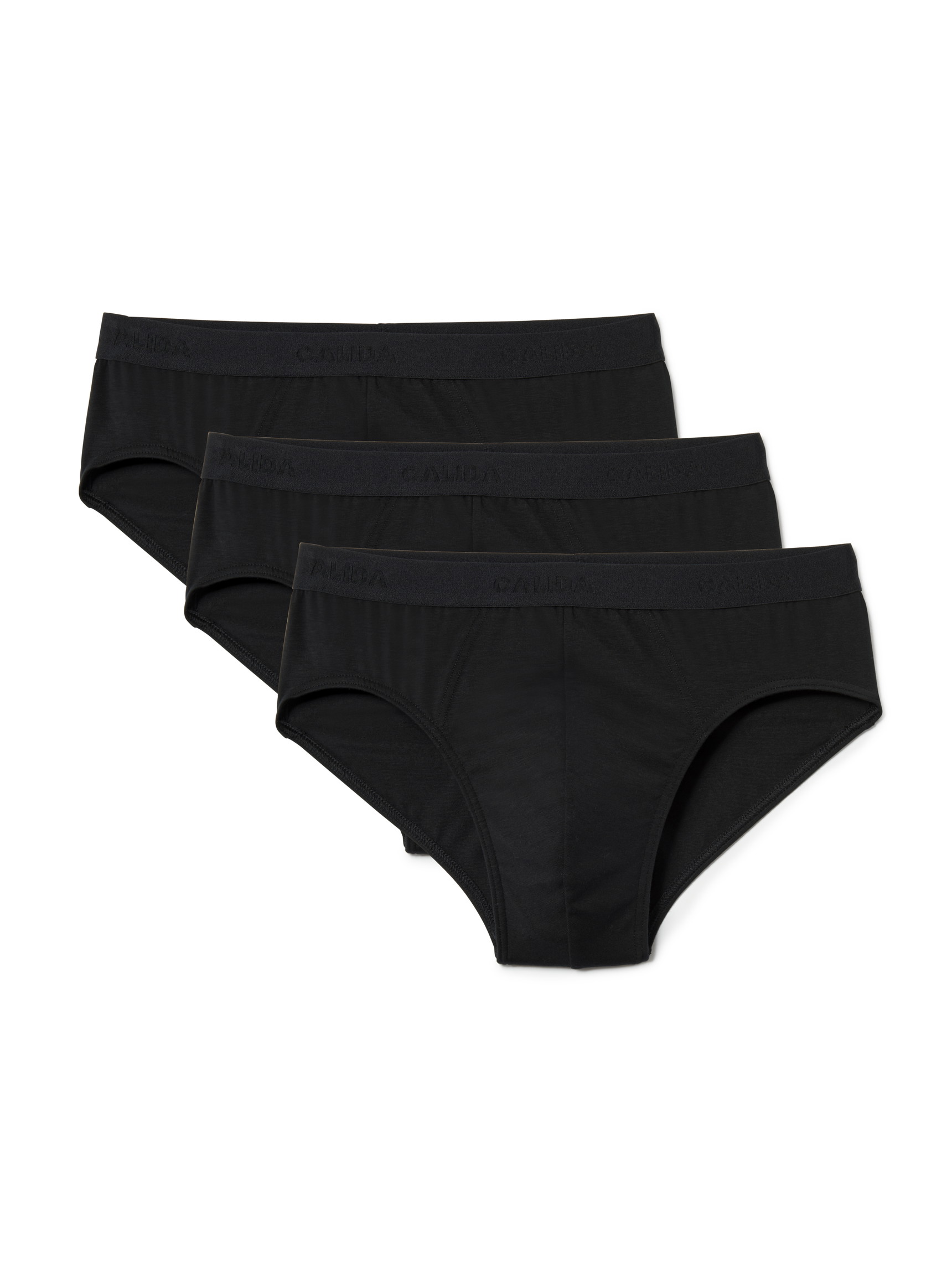 Multipack Herren - Slip, 3er-Pack aus Baumwolle in Schwarz, Einfarbig aus Serie Natural Benefit von CALIDA