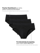 Herren - Slip, 3er-Pack aus Baumwolle in Schwarz, Einfarbig aus Serie Natural Benefit von CALIDA