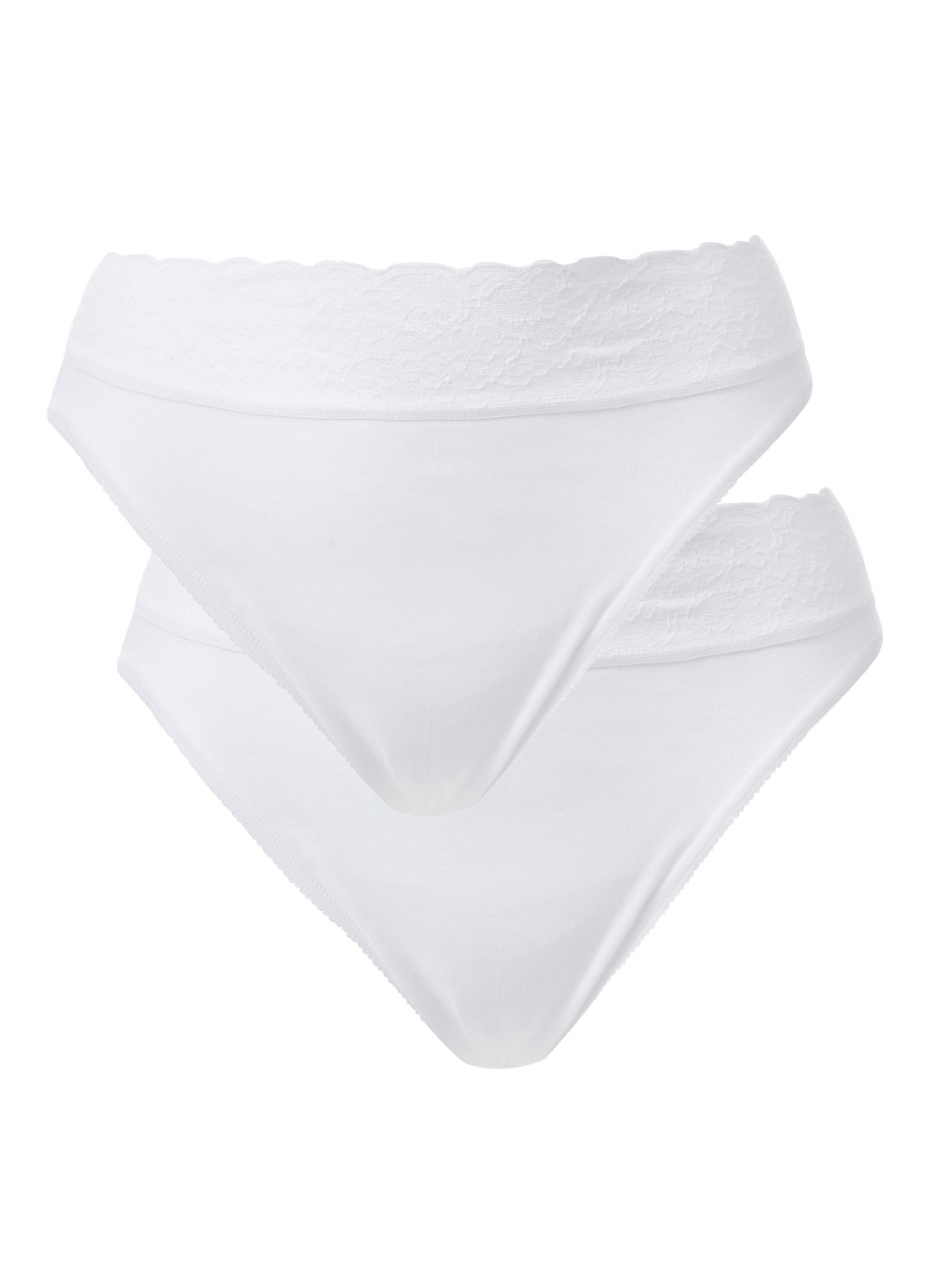Multipack Femme - Culotte jazz, lot de 2 en 100% coton de couleur Blanc, Dentelle, de la série Iconics de CALIDA