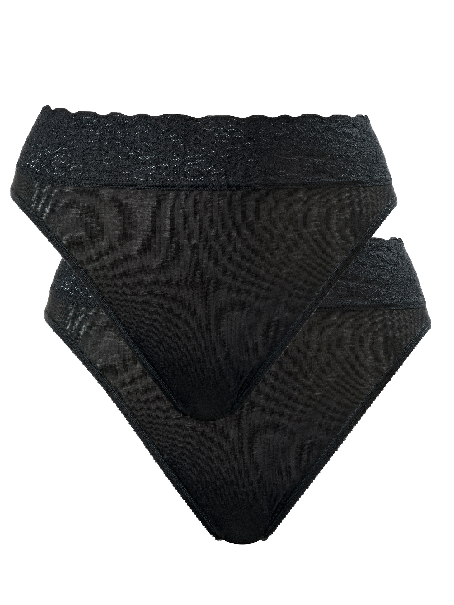 Multipack Donna - Slip jazz, set da 2 in 100% cotone di colore Nero, Pizzo, della serie Iconics di CALIDA
