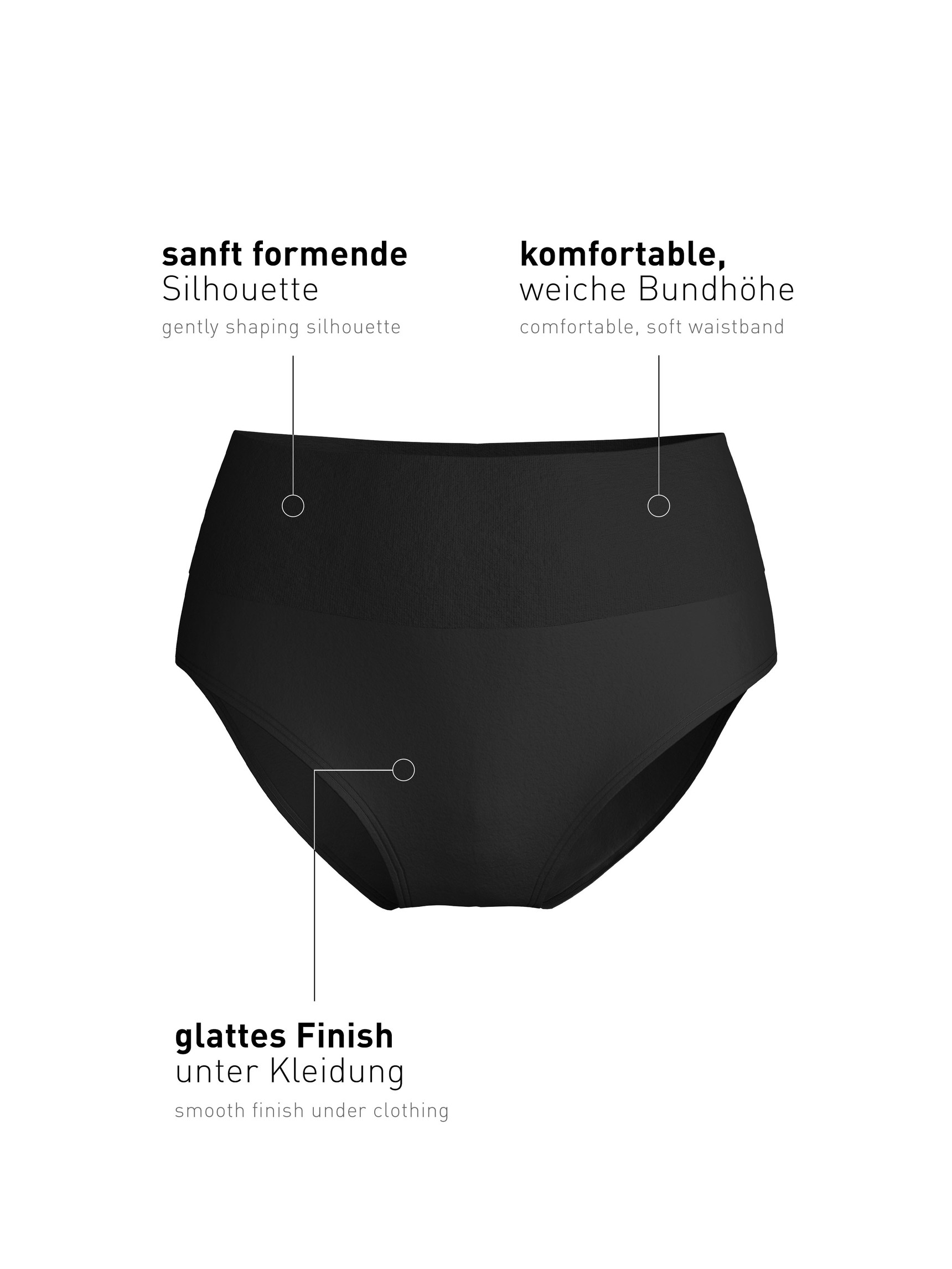 Donna - Slip modellante in Poliammide di colore Nero, Tinta unita, della serie Seamless Shape di CALIDA
