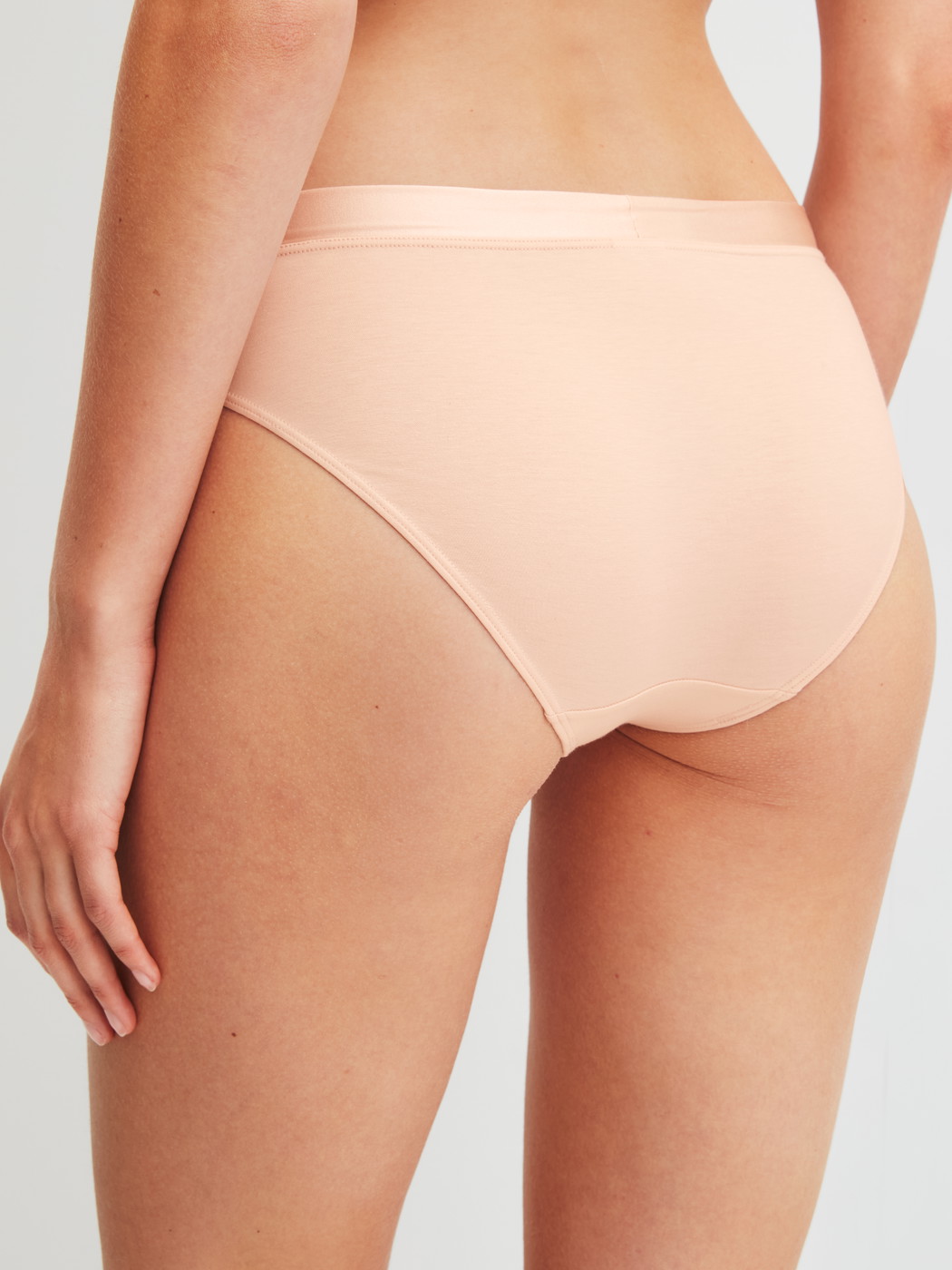 Women model is wearing Brief made of Cotton in Pink, Unicoloured from the Cate series by CALIDA, Back view