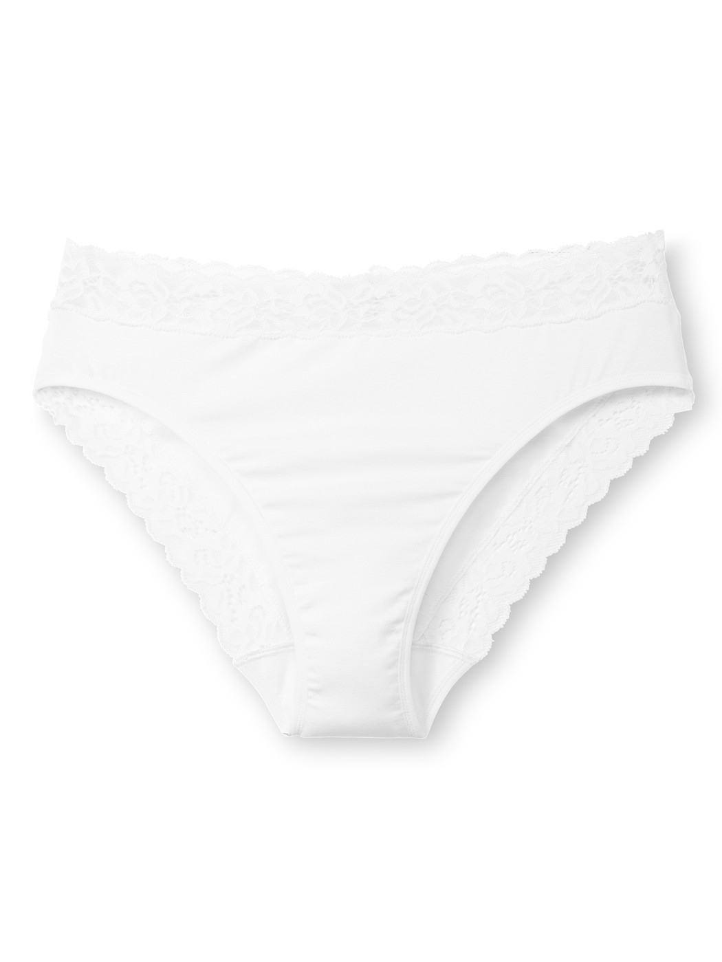 Femme - Culotte en Coton de couleur Blanc, Dentelle, de la série Natural Comfort Lace de CALIDA