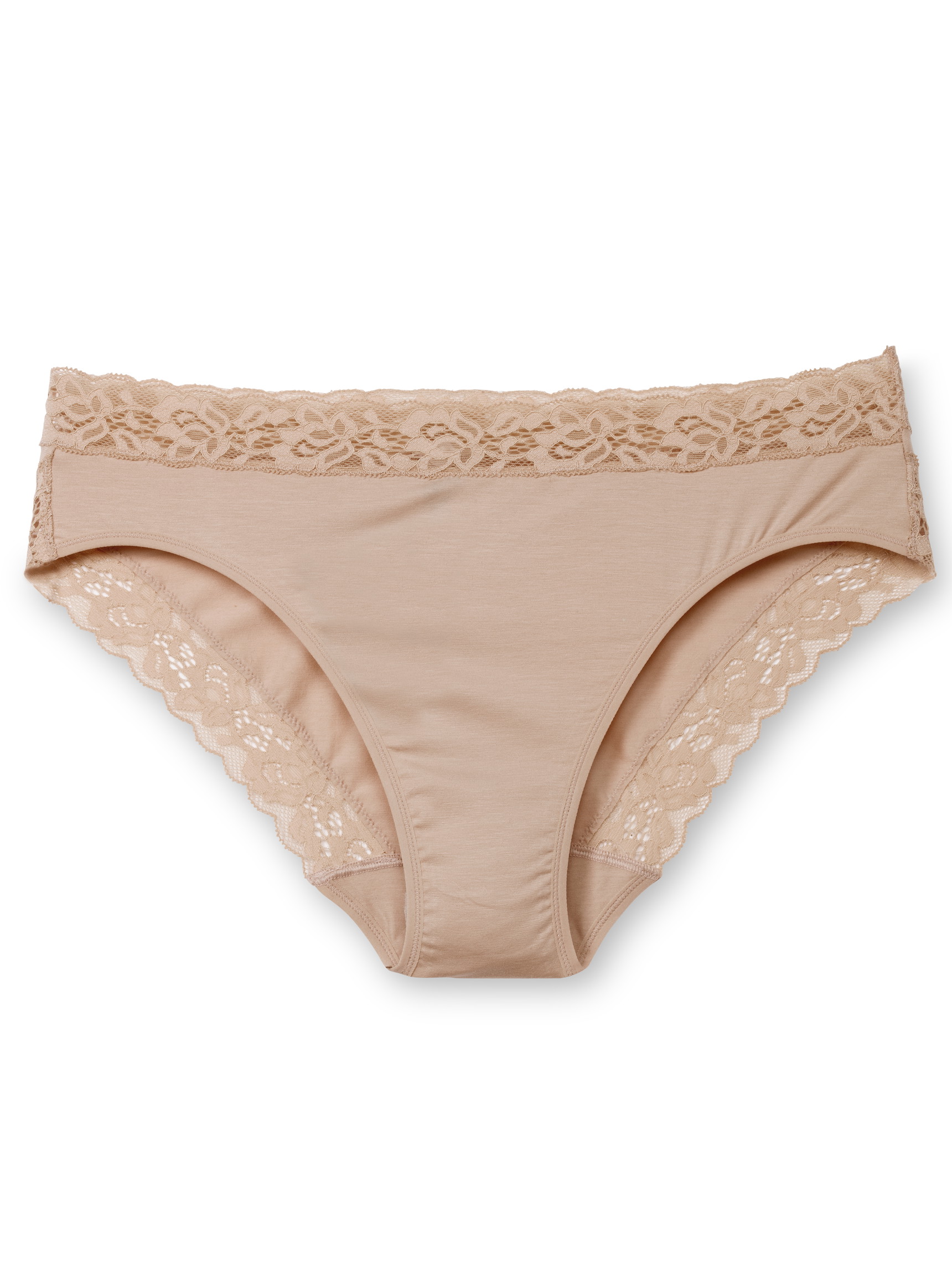 Damen - Slip, regular cut aus Baumwolle in Beige, Spitze aus Serie Natural Comfort Lace von CALIDA