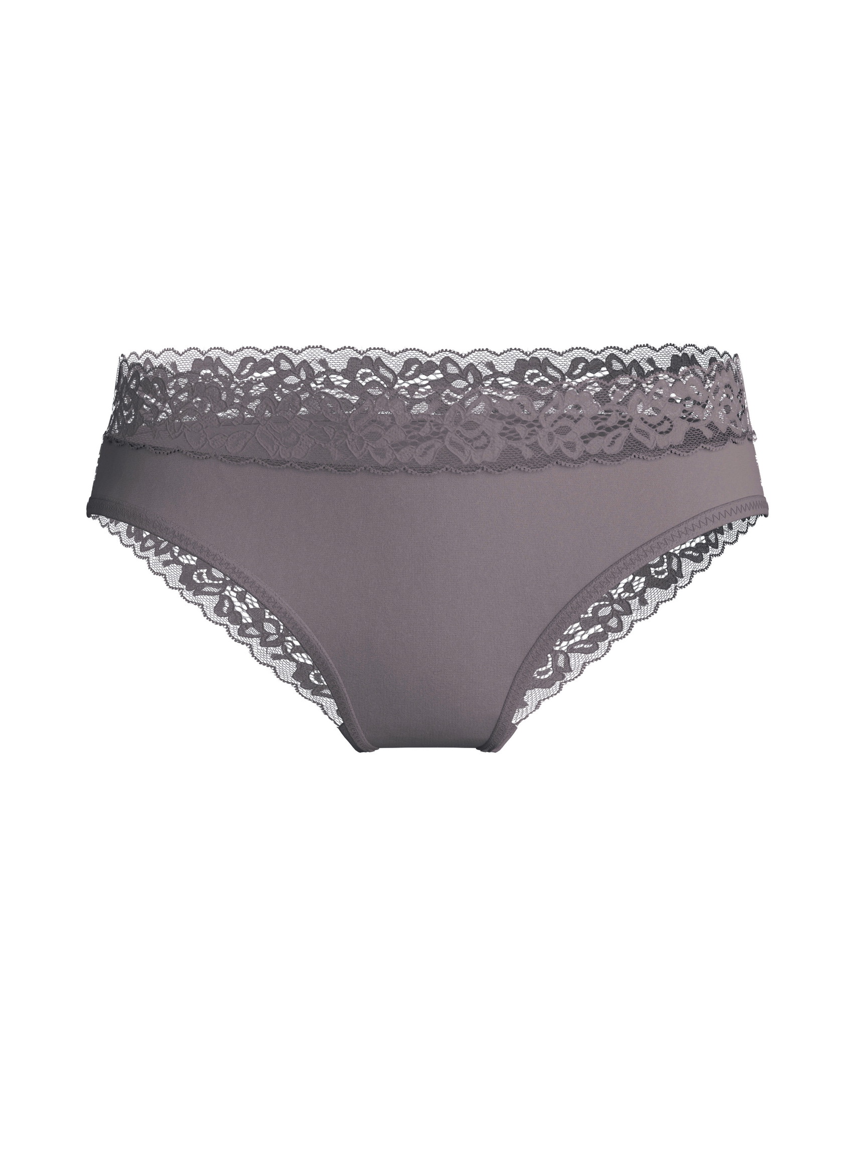 Donna - Slip in Cotone di colore Marrone, Pizzo, della serie Natural Comfort Lace di CALIDA