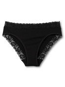 Femme - Culotte en Coton de couleur Noir, Dentelle, de la série Natural Comfort Lace de CALIDA