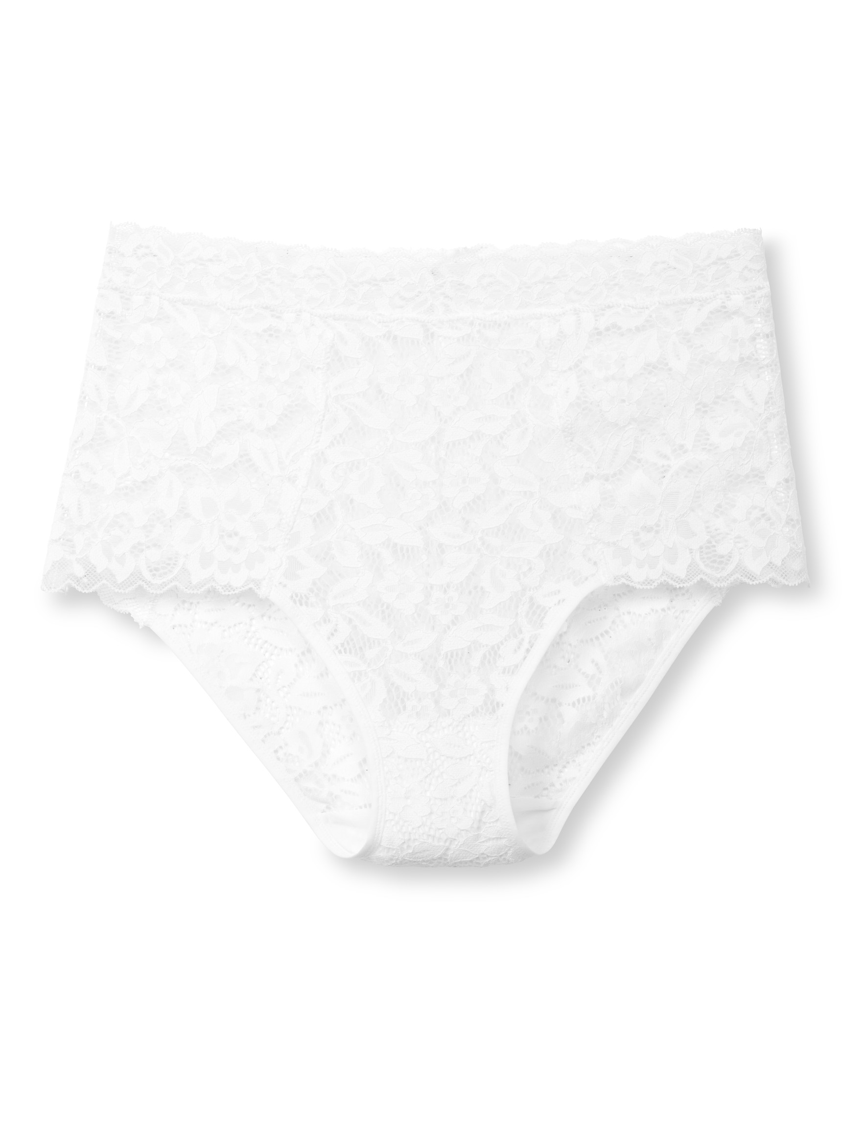 Women - Brief, high waist made of Swiss+Cotton in White, Lace, from the Natural Comfort Lace series by CALIDA