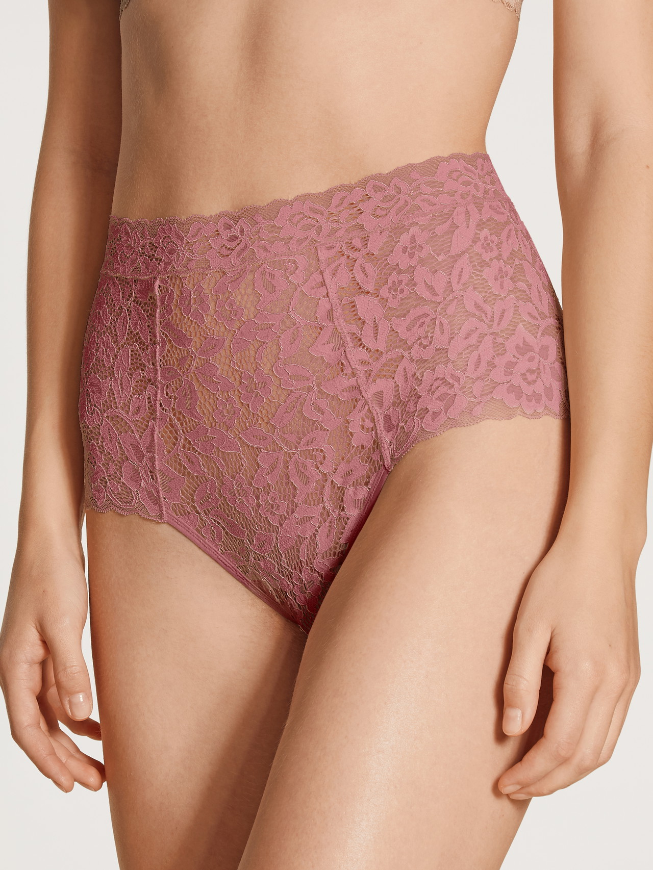 CALIDA Nat. Comfort Xtra Slip, high waistfür Damen, M, Rosa, Beste Baumwolle, zarte Spitze, kompromissloser Komfort