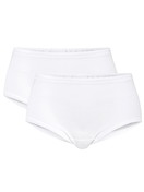 Multipack Femme - Culotte midi taille haute, lot de 2 en 100% coton de couleur Blanc, Dentelle, de la série Iconics de CALIDA