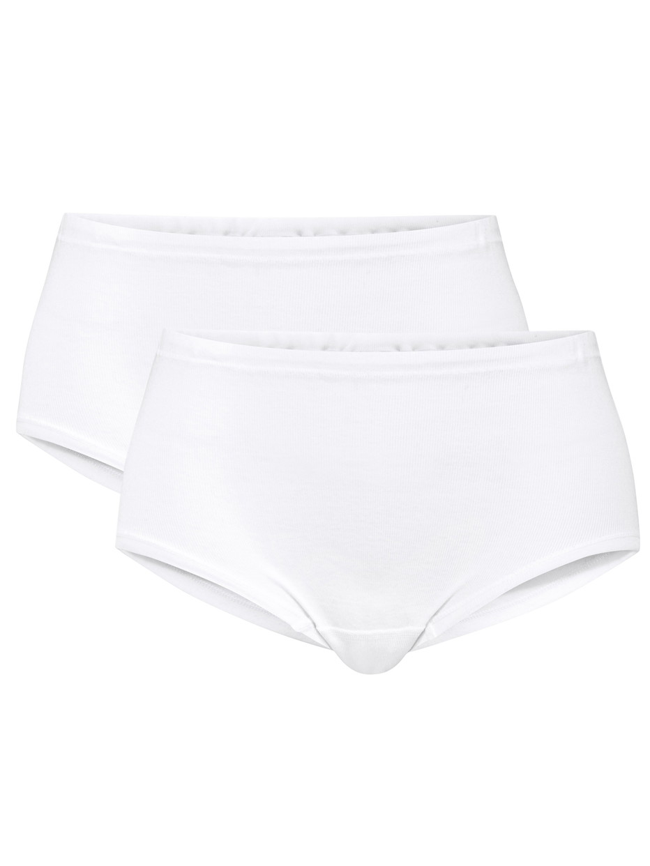 Multipack Damen - Midi Slip, High-Waist, 2er-Pack aus 100% Baumwolle in Weiß, Spitze aus Serie Iconics von CALIDA