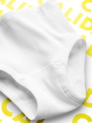 Femme - Culotte midi taille haute, lot de 2 en 100% coton de couleur Blanc, Dentelle, de la série Iconics de CALIDA