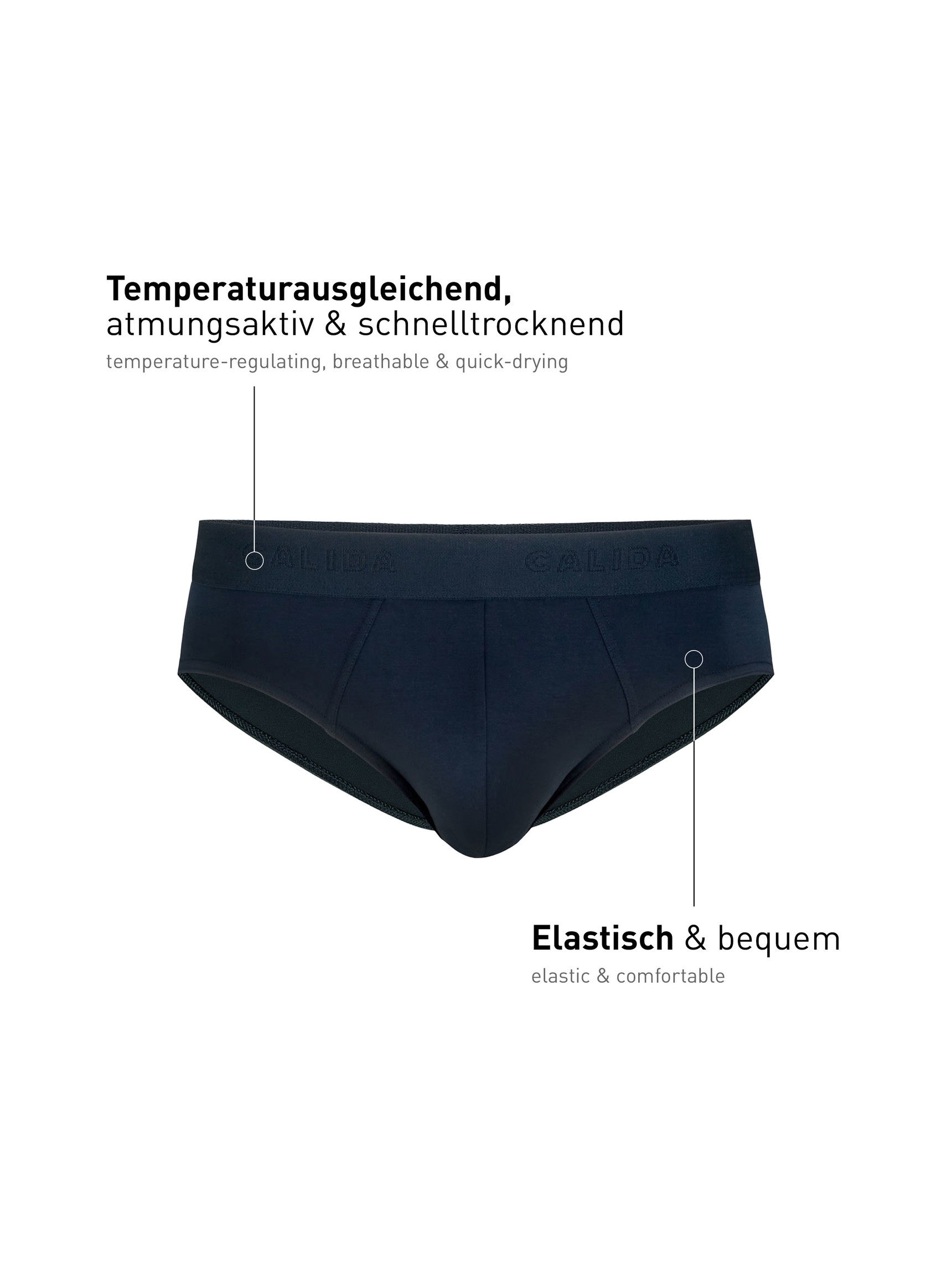 Men - Brief made of Modal in Blue, Unicoloured, from the Clean Line series by CALIDA