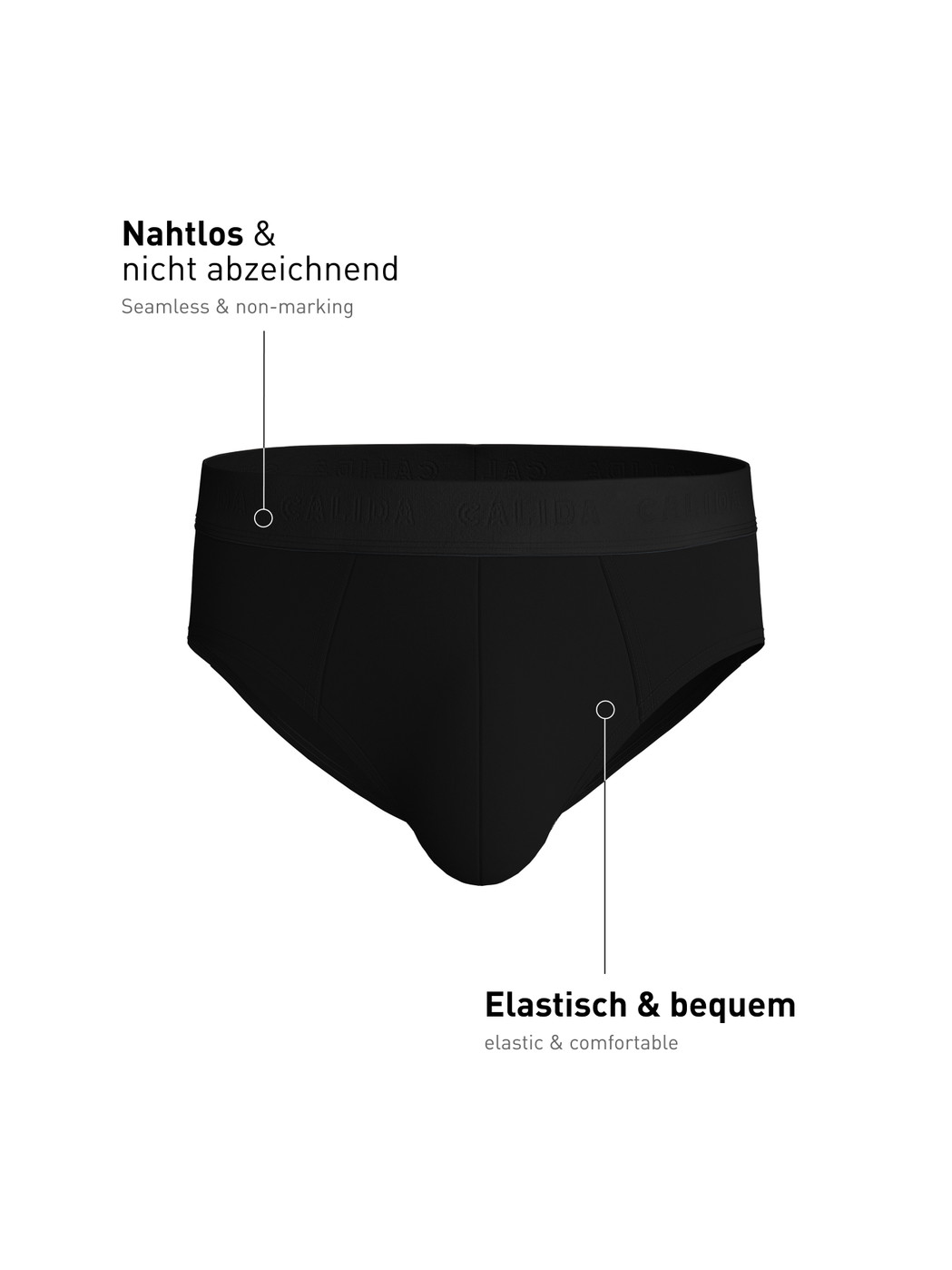 Men - Brief made of Modal in Black, Unicoloured, from the Clean Line series by CALIDA