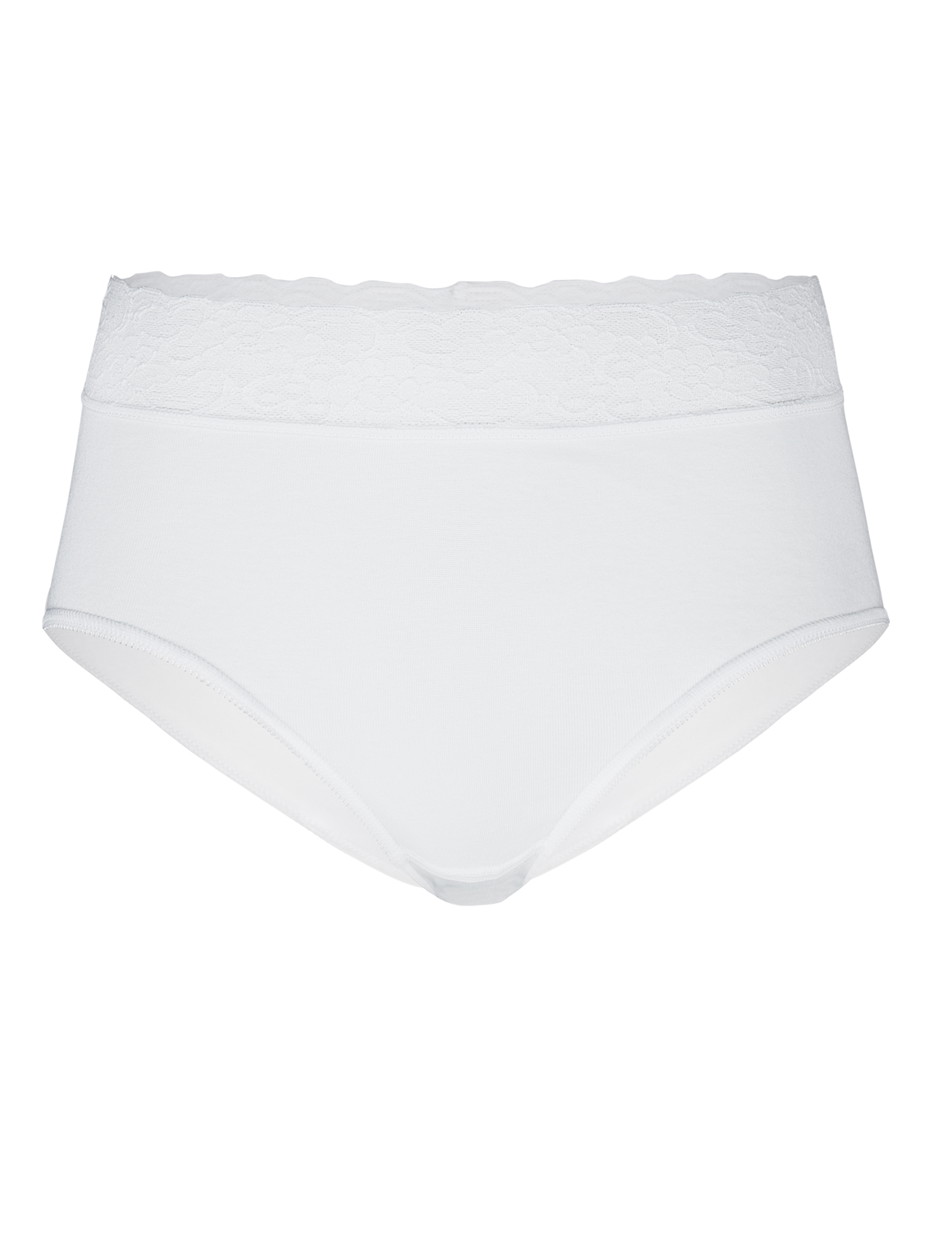 Damen - Midi-Slip aus 100% Baumwolle in Weiß, Spitze aus Serie Iconics von CALIDA