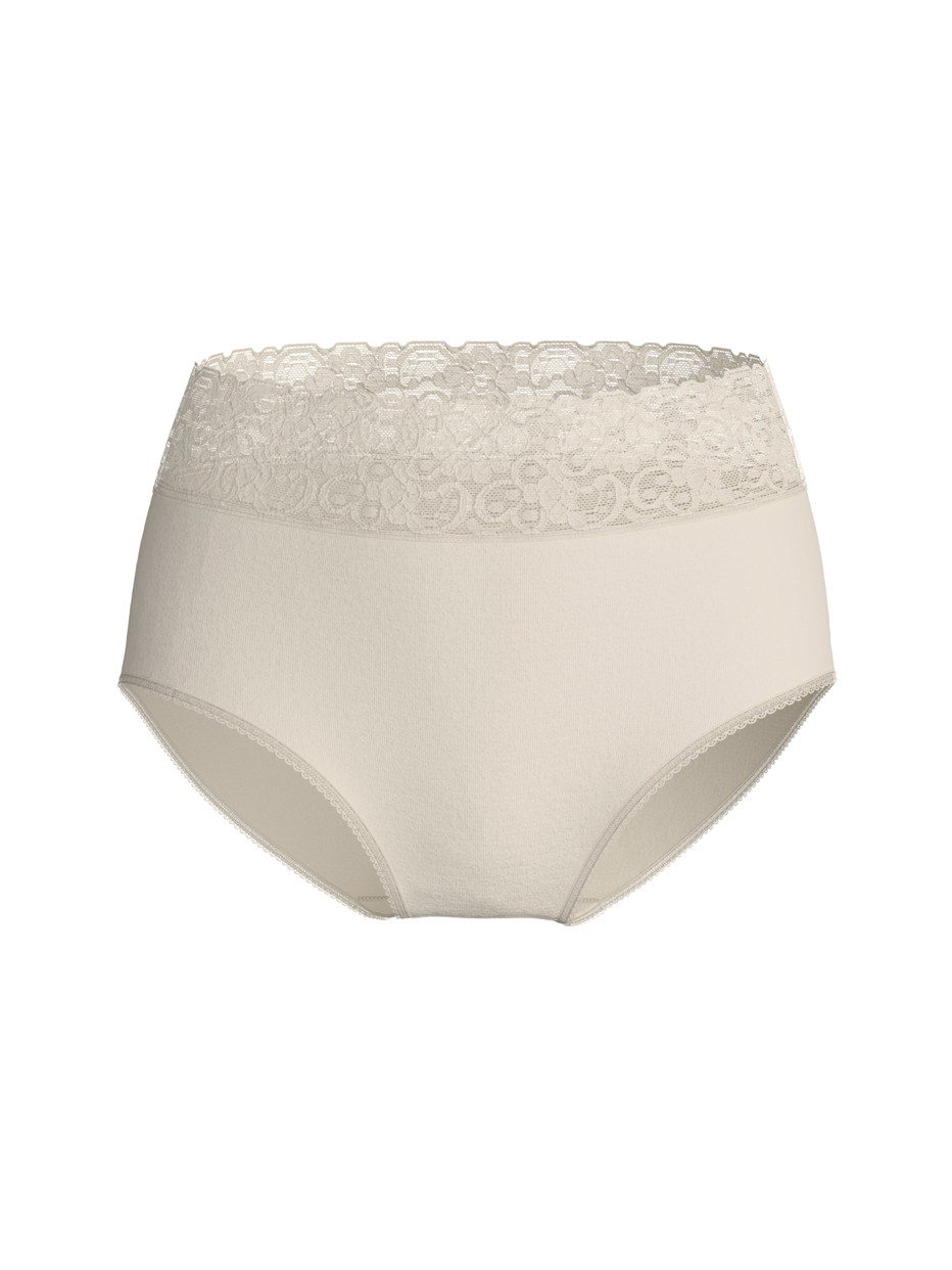 Damen - Midi-Slip aus 100% Baumwolle in Beige, Spitze aus Serie Iconics von CALIDA