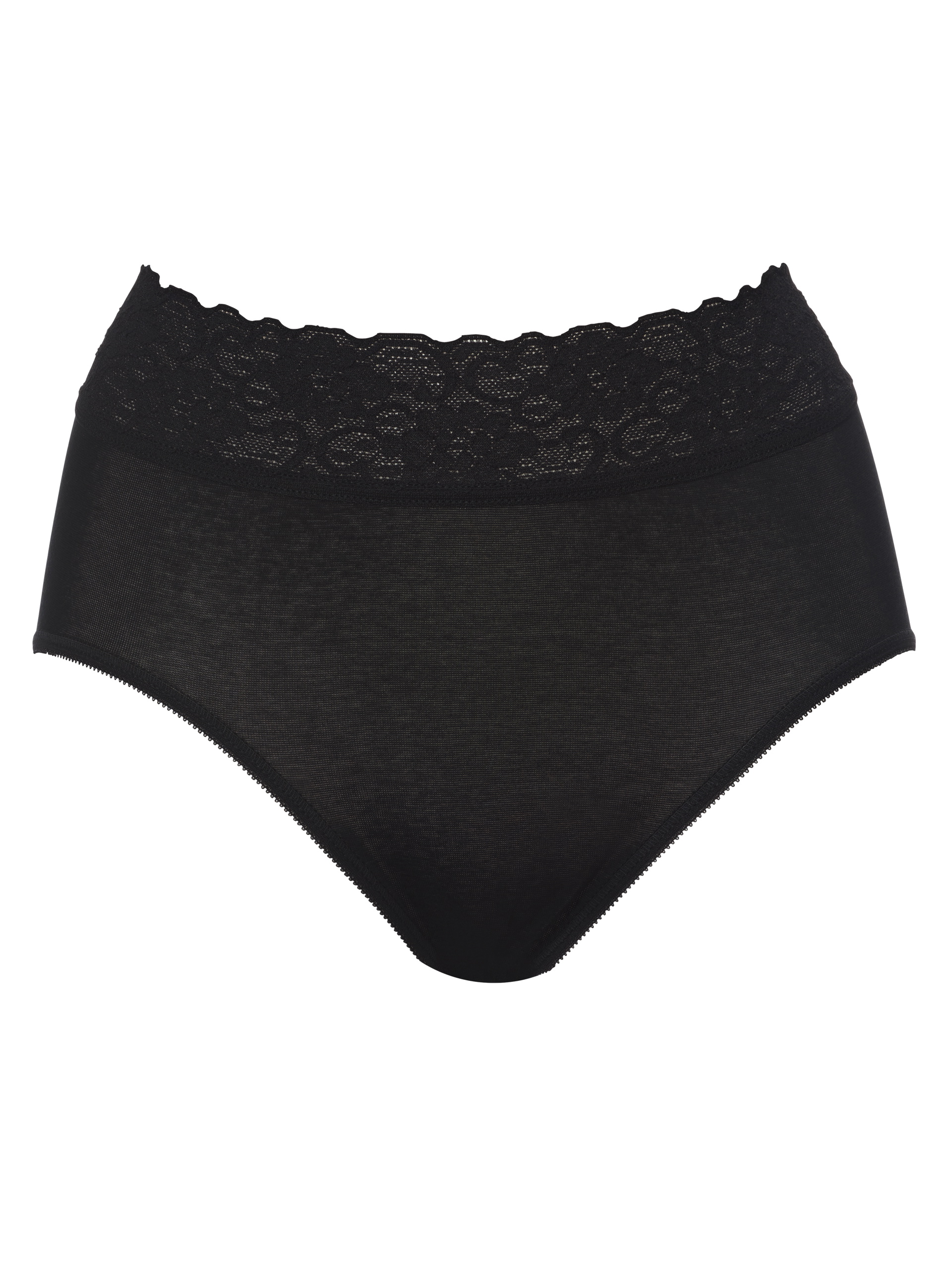 Damen - Midi-Slip aus 100% Baumwolle in Schwarz, Spitze aus Serie Iconics von CALIDA
