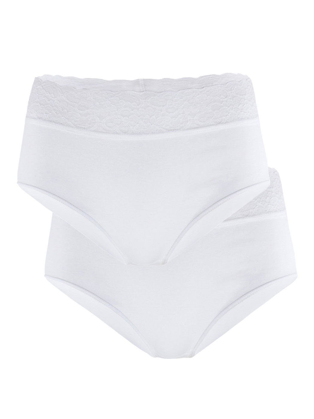 Multipack Femme - Culotte midi, lot de 2 en 100% coton de couleur Blanc, Unicolore, de la série Iconics de CALIDA