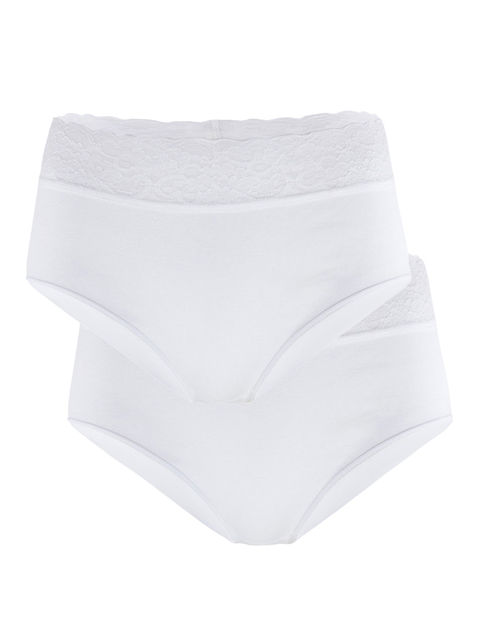 Multipack Damen - Midislip, 2er-Pack aus 100% Baumwolle in Weiß, Einfarbig aus Serie Iconics von CALIDA