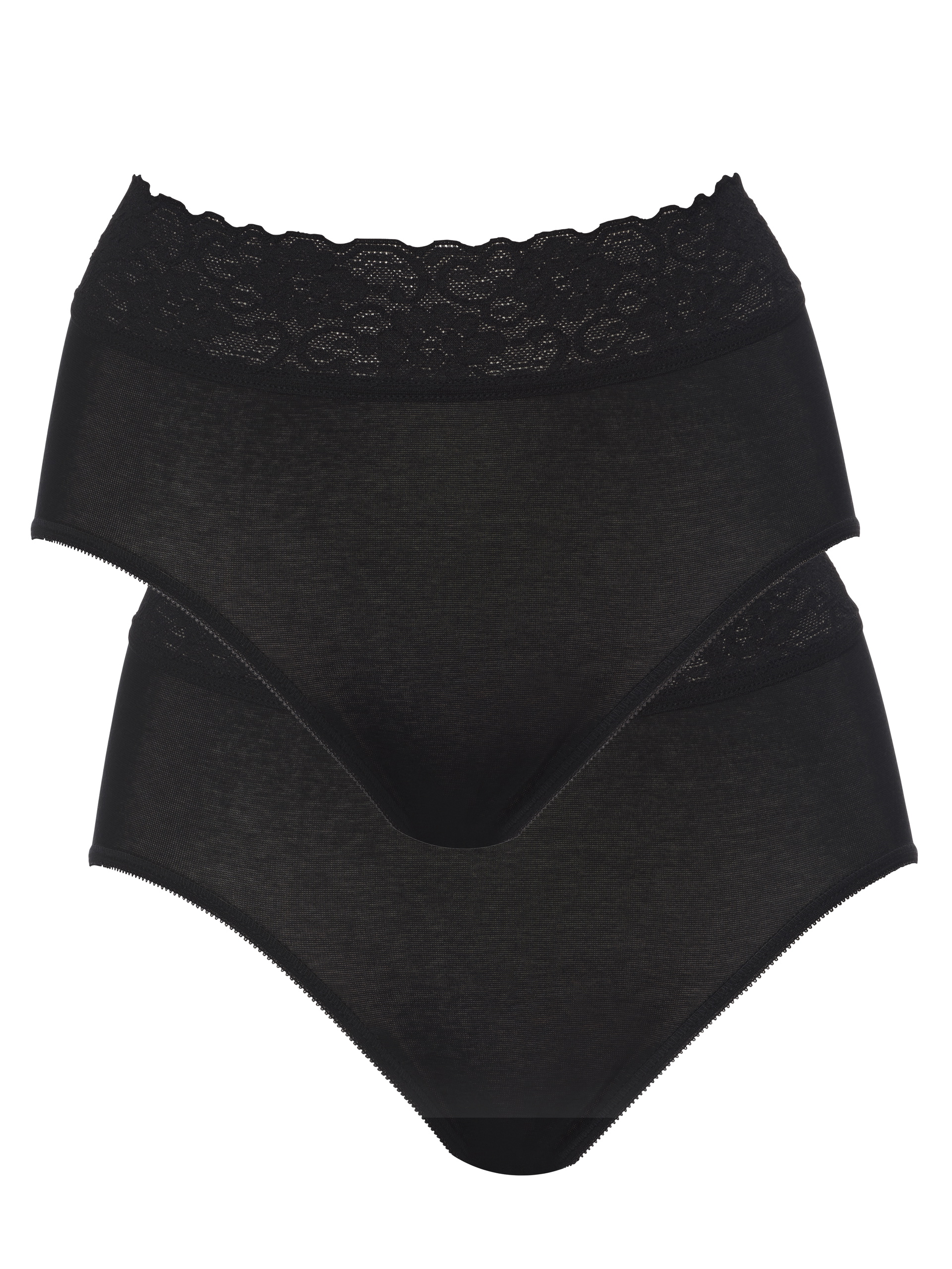 Multipack Damen - Midislip, 2er-Pack aus 100% Baumwolle in Schwarz, Einfarbig aus Serie Iconics von CALIDA