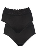 Multipack Women - Midi Briefs, 2-Pack made of 100% Cotton in Black, Unicoloured, from the Iconics series by CALIDA